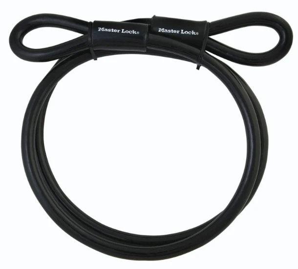 MasterLock Staalkabel met lussen 3m x O10mm zwart vinyl