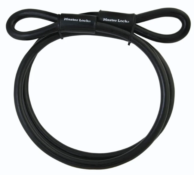 MasterLock Staalkabel met lussen 3m x O10mm zwart vinyl