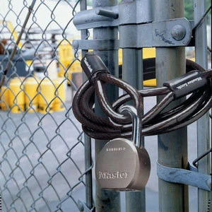 MasterLock Staalkabel met lussen 3m x O10mm zwart vinyl