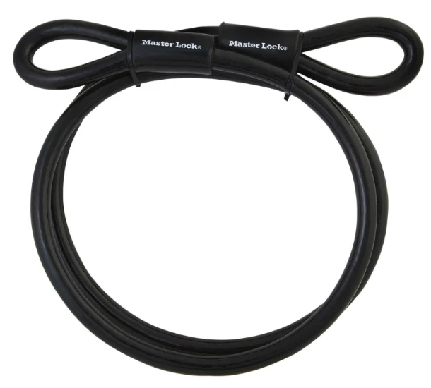 MasterLock Staalkabel met lussen 4,5m x O10mm zwart vinyl