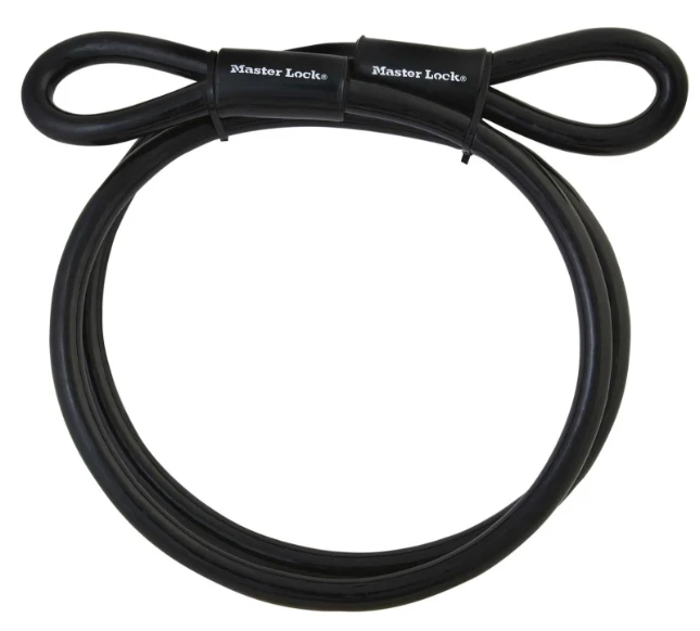 MasterLock Staalkabel met lussen 4,5m x O10mm zwart vinyl