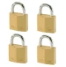 MasterLock Hangslot 30mm goud - massief messing (4 stuks)