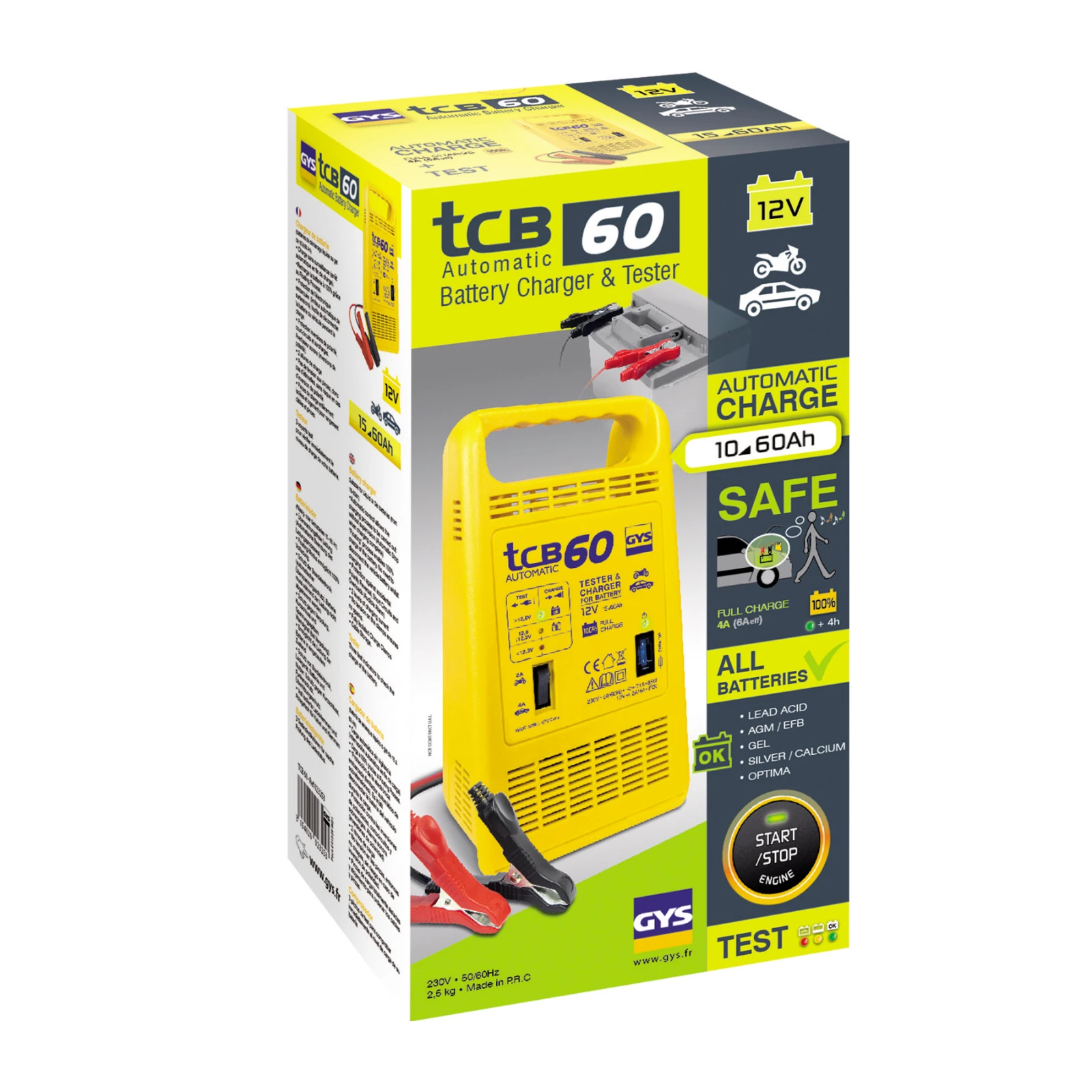 GYS Acculader TCB 60 Automatic 12V 10-60Ah