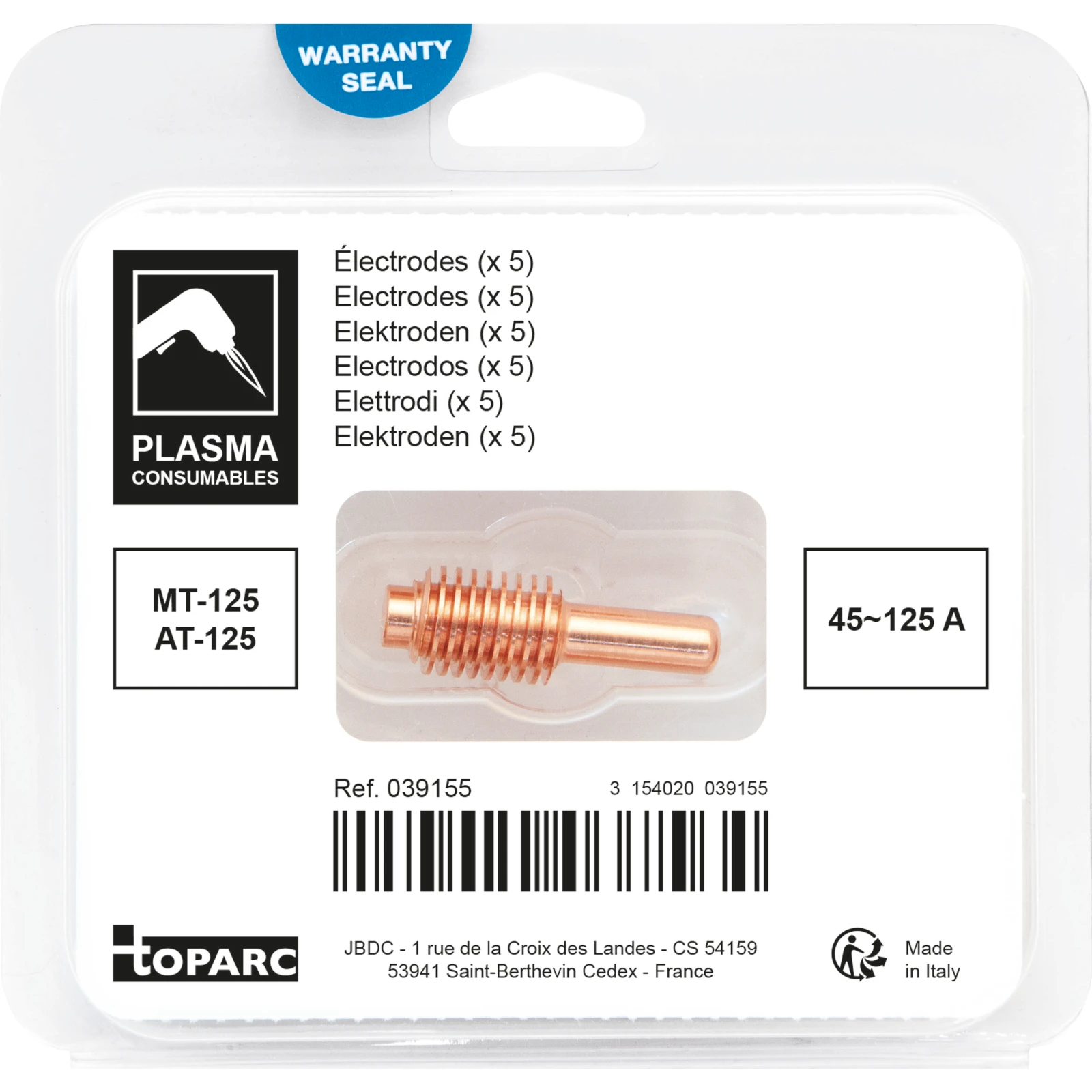 GYS Elektrodes plasmatoorts MT/AT-125 (5 stuks)