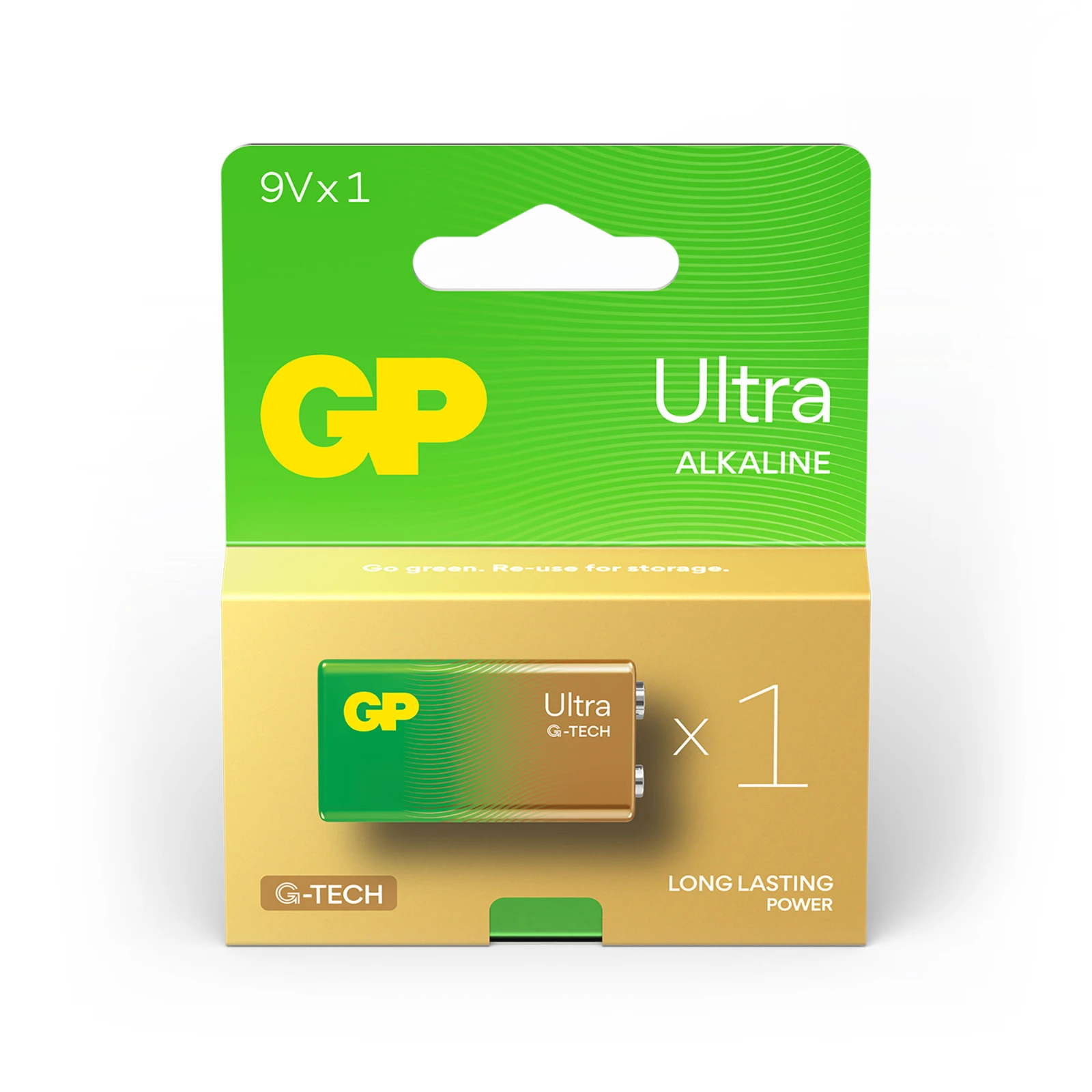 GP 9V Alkaline batterij Ultra G-TECH 1,5V (1 stuk)