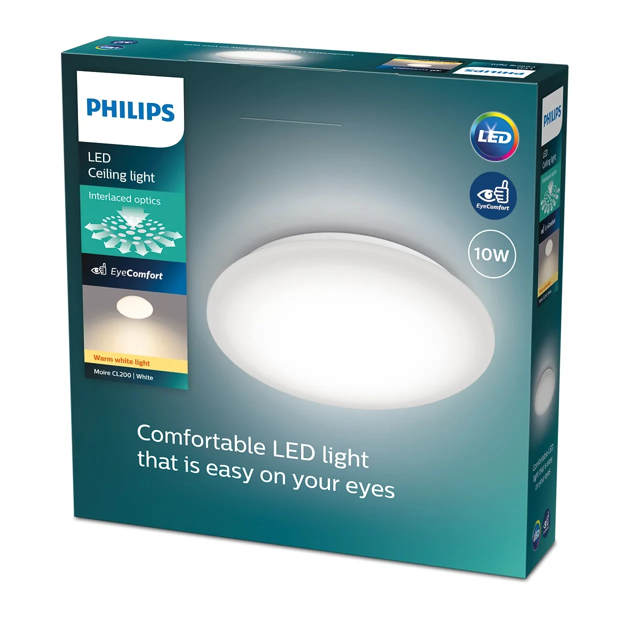 Philips LED-Plafondlamp Moire CL200 10W 27K O240 mm wit