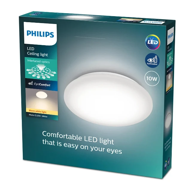 Philips LED-Plafondlamp Moire CL200 10W 27K O240 mm wit