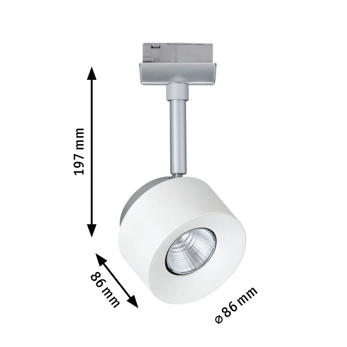 Paulmann URail LED-spot Pane 400lm 7,4W 2700K dimbaar wit/chroom mat