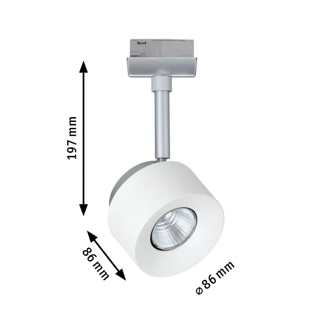 Paulmann URail LED-spot Pane 400lm 7,4W 2700K dimbaar wit/chroom mat