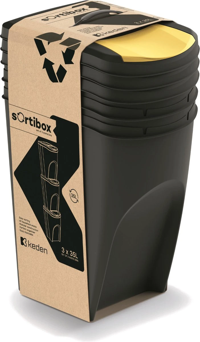 Keden Afvalbak Sorti Box - recycled black