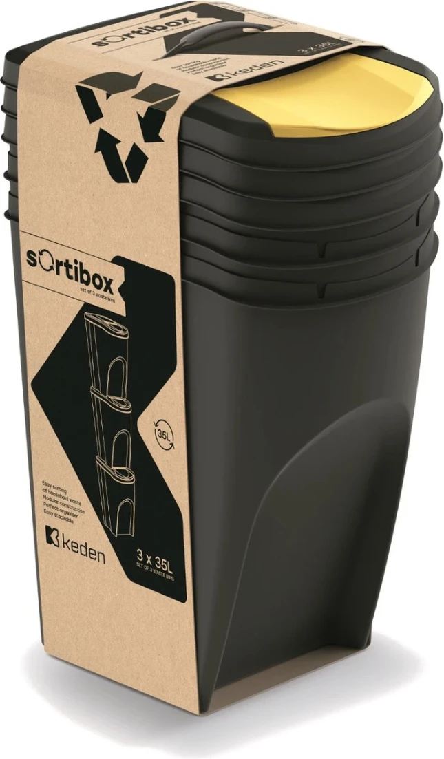 Keden Afvalbak Sorti Box - recycled black