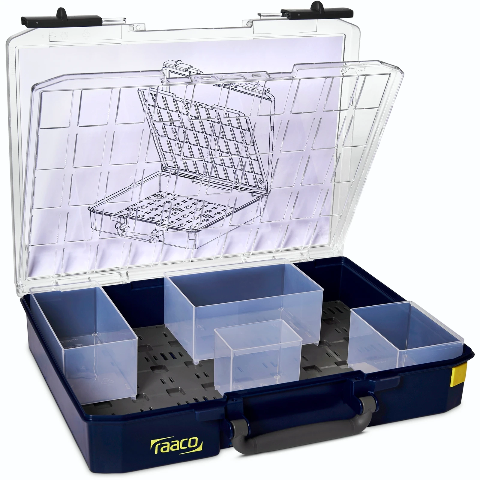 Raaco Assortimentsdoos CarryLite LMS 80 5x10 - dubbele deksel u-profiel