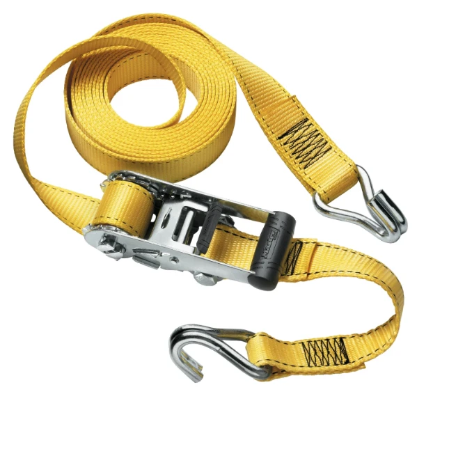 MasterLock Spanband met J-haak geel 4,25m x 35 mm