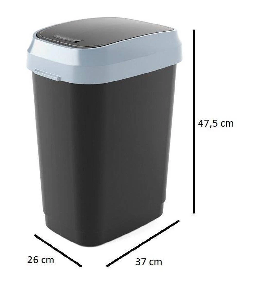 Kis Dual Swing Prullenbak - 25L - zwart