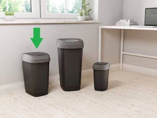 Kis Dual Swing Prullenbak - 25L - zwart
