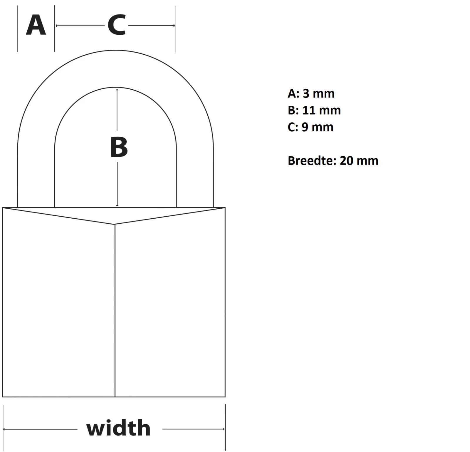 MasterLock-Cadenas massif 120EURD - 4pcs.