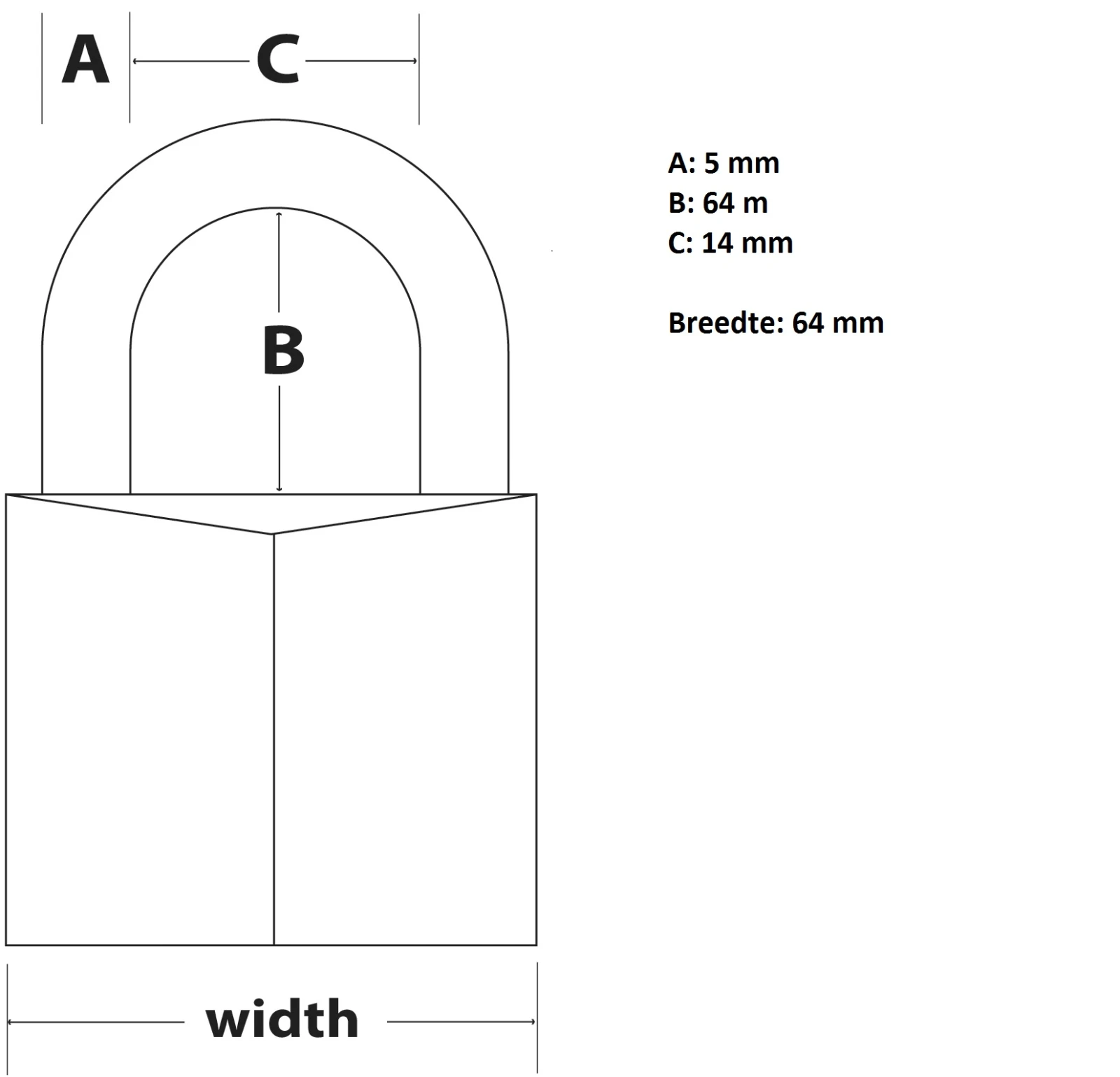 MasterLock Hangslot 30mm massief messing - beugellengte 64mm
