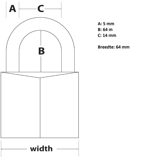 MasterLock Hangslot 30mm massief messing - beugellengte 64mm