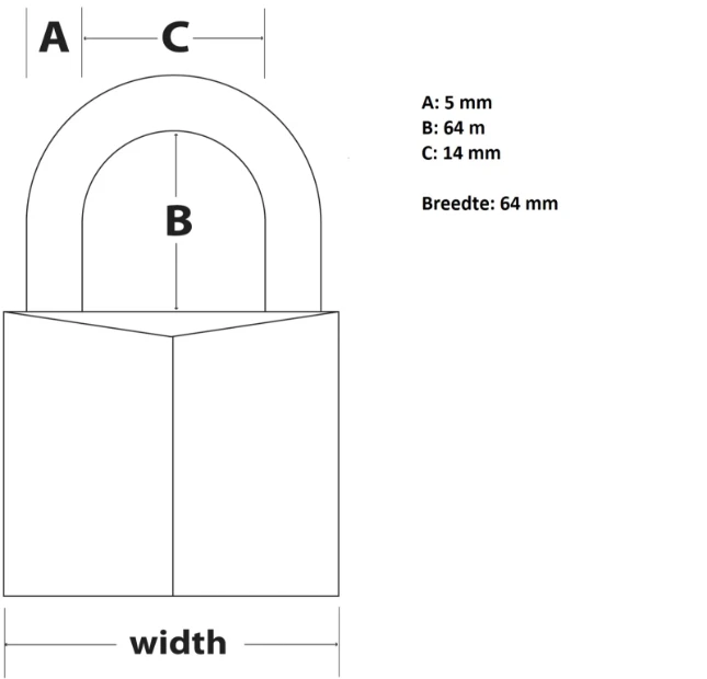 MasterLock Hangslot 30mm massief messing - beugellengte 64mm