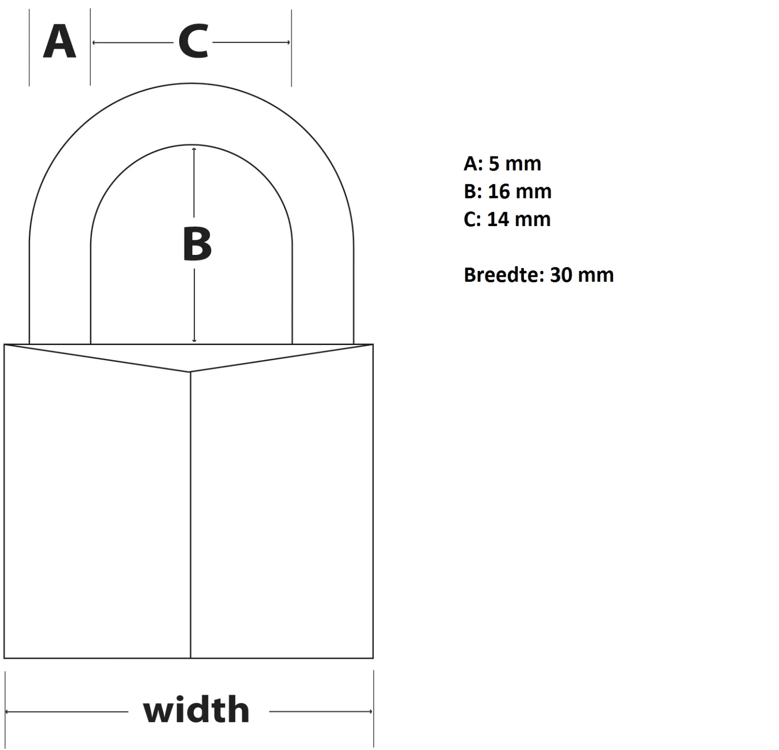 MasterLock Hangslot 30mm goud - massief messing (4 stuks)
