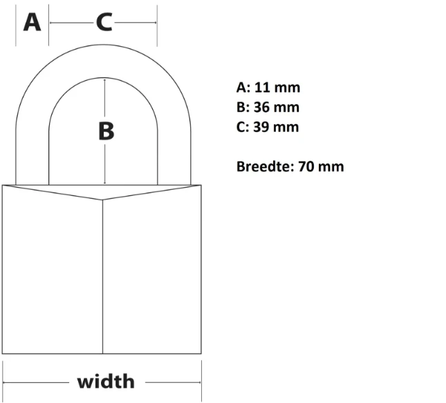MasterLock Hangslot 70mm goud - massief koper