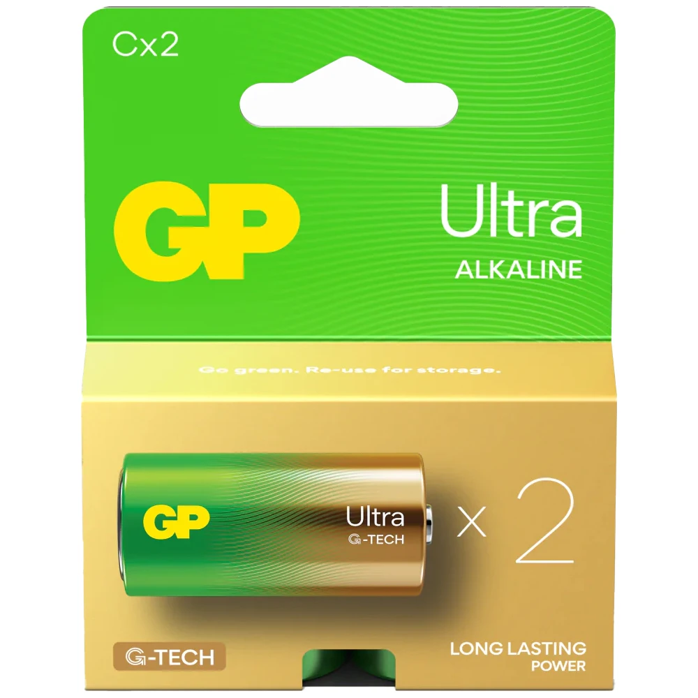 GP Alkaline C batterij Ultra G-TECH 1,5V (2 stuks)