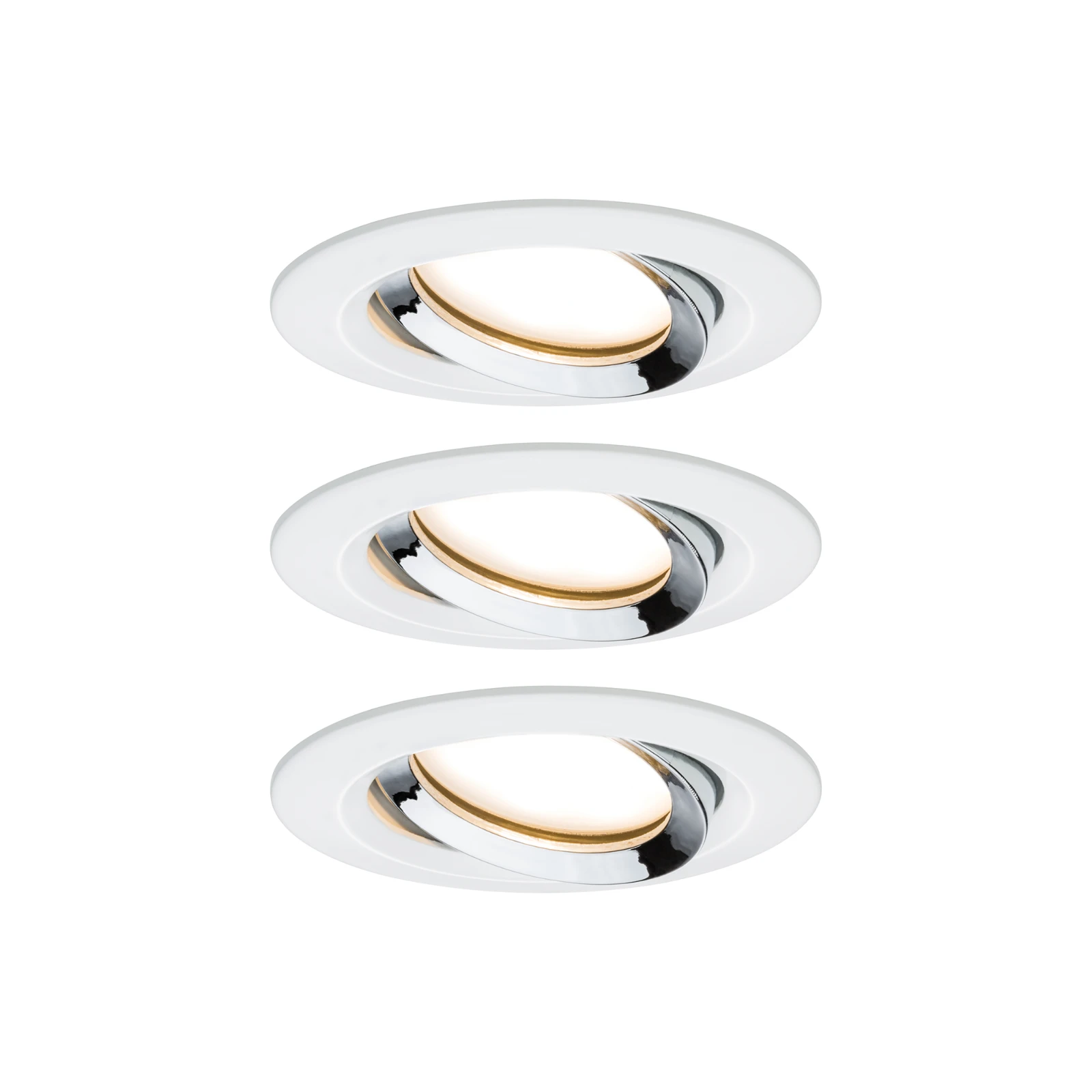 Paulmann LED-inbouwlamp Nova Plus Coin dim 3x6W Wit mat chroom