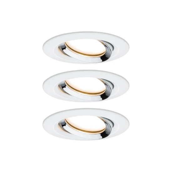 Paulmann LED-inbouwlamp Nova Plus Coin dim 3x6W Wit mat chroom