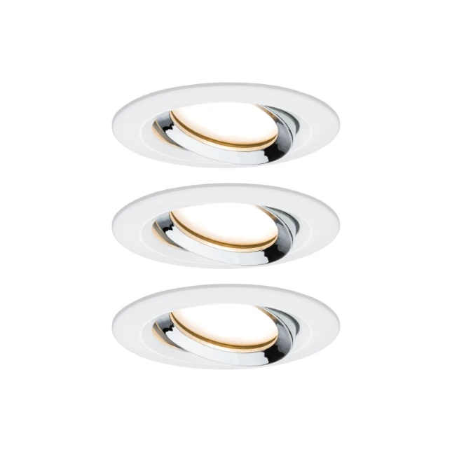 Paulmann LED-inbouwlamp Nova Plus Coin dim 3x6W Wit mat chroom