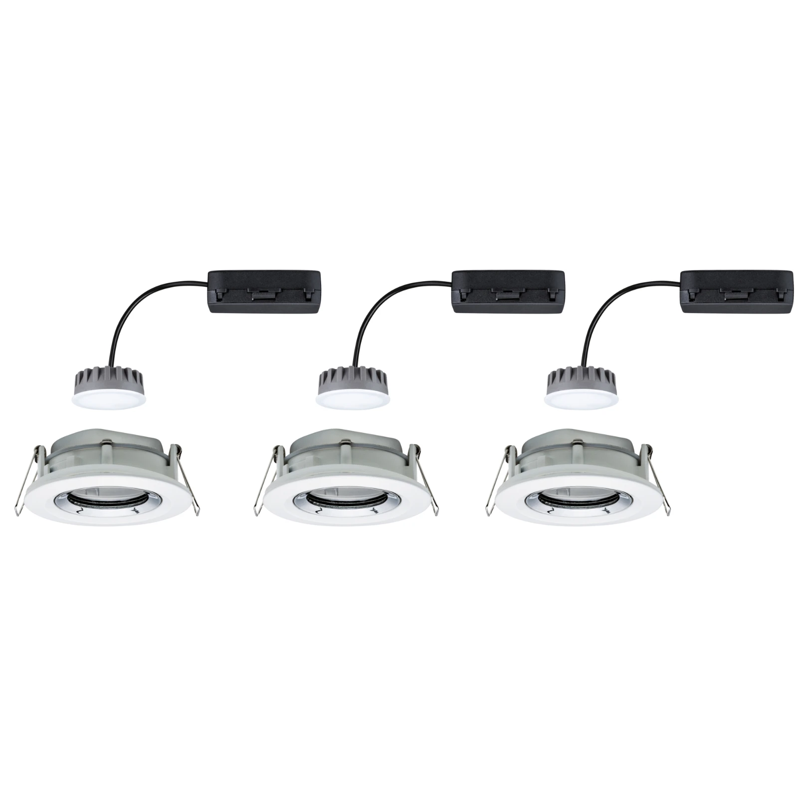 Paulmann LED-inbouwlamp Nova Plus Coin dim 3x6W Wit mat chroom