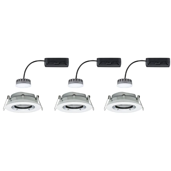 Paulmann LED-inbouwlamp Nova Plus Coin dim 3x6W Wit mat chroom