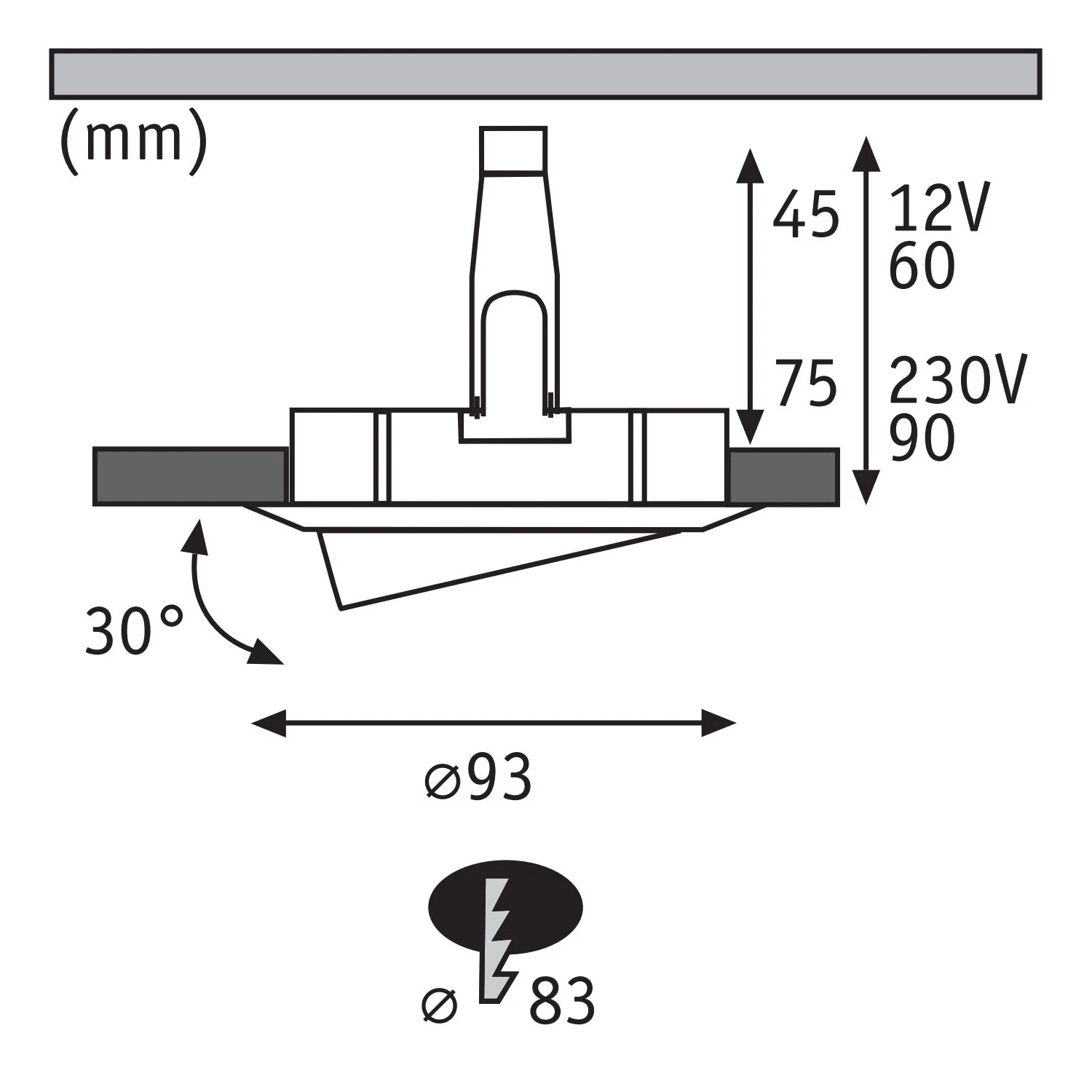 Paulmann LED-inbouwspot Nova Plus 35W zwart O93mm 1-spot