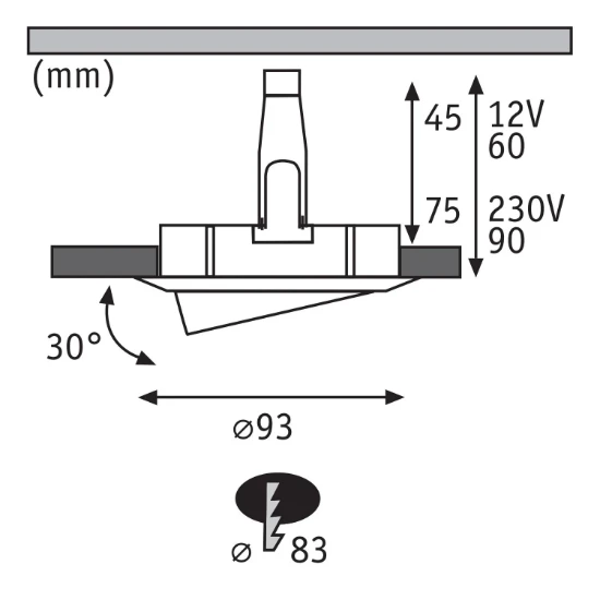 Paulmann LED-inbouwspot Nova Plus 35W zwart O93mm 1-spot