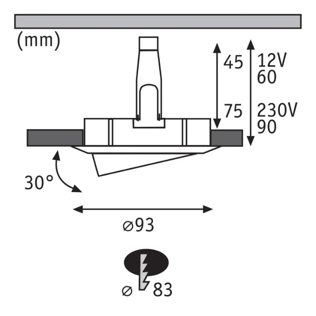 Paulmann LED-inbouwspot Nova Plus 35W zwart O93mm 1-spot