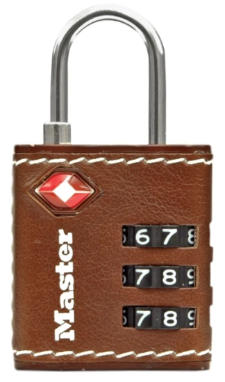 MasterLock Cijferslot 30mm - bruin imitatieleer