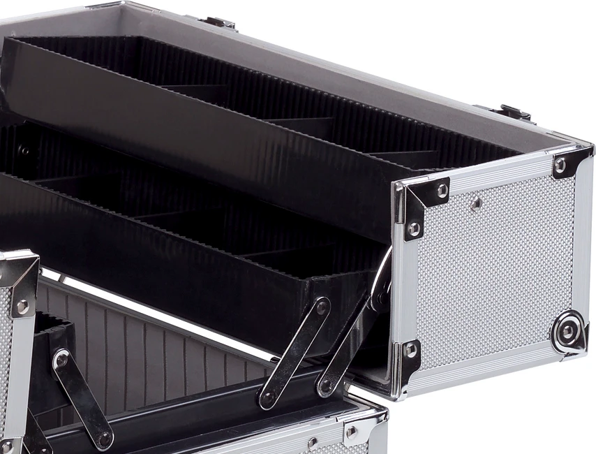ERRO Aluminium uitklapbare koffer, 4 trays