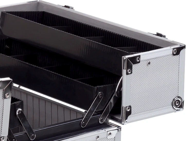 ERRO Aluminium uitklapbare koffer, 4 trays