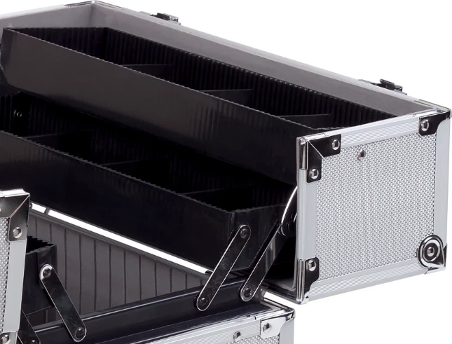 ERRO Aluminium uitklapbare koffer, 4 trays