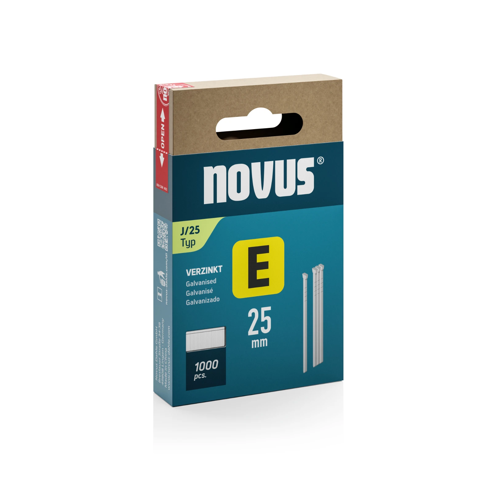 Novus Tacker spijkers E J/25mm (1.000 stuks)