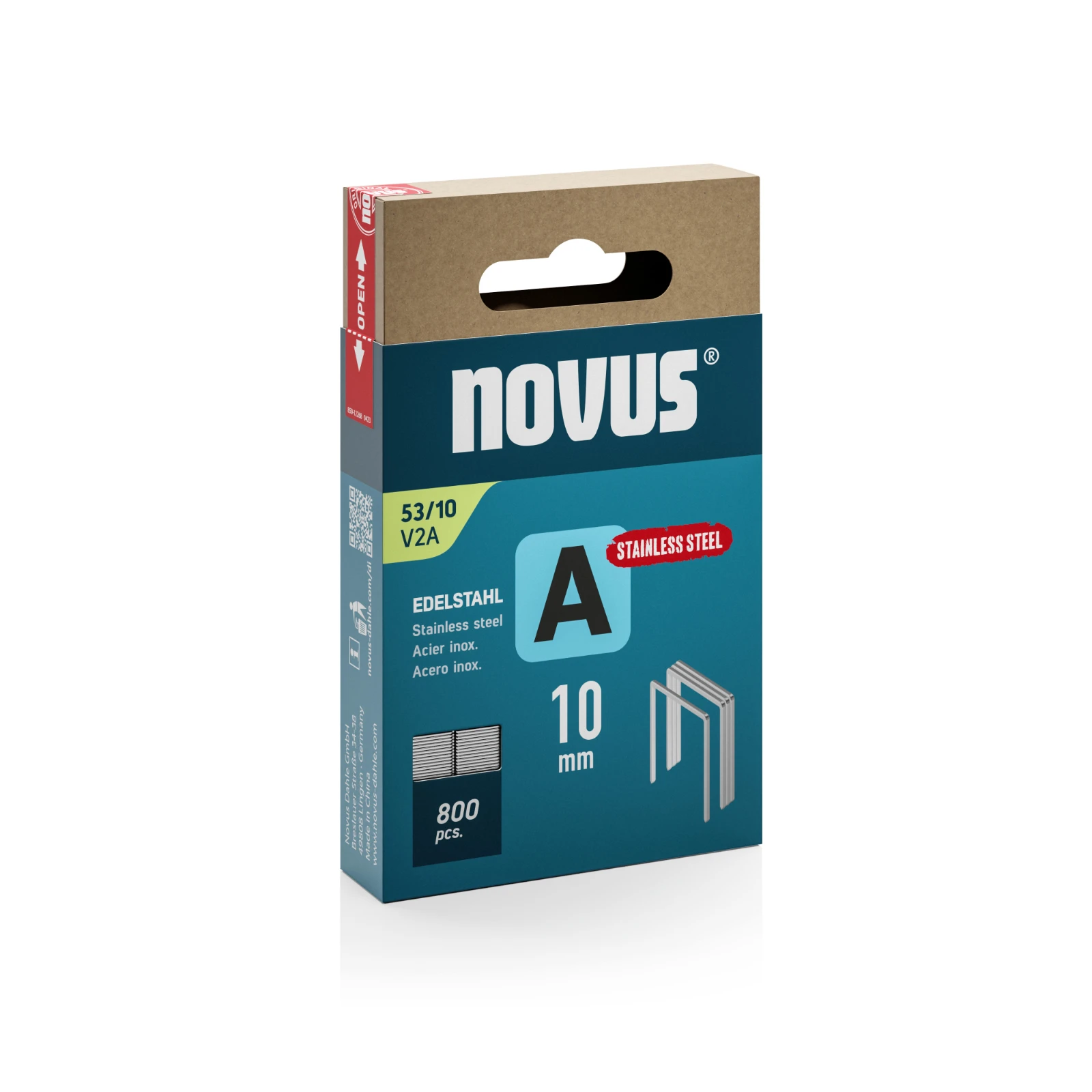 Novus Niet met fijne draad A 53/10mm V2A RVS (800 stuks)