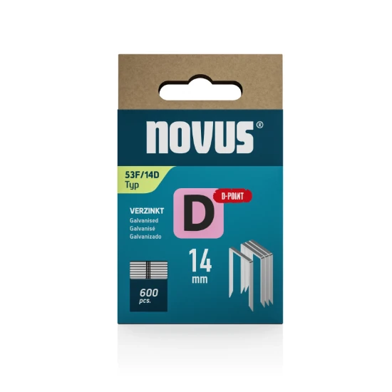 Novus Niet met platte draad D 53F/14mm D-punt (600 stuks)