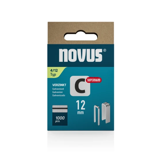 Novus Niet met smalle rug C 4/12mm Superhard (1.000 stuks)