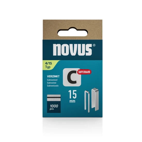 Novus Niet met smalle rug C 4/15mm Superhard (1.000 stuks)