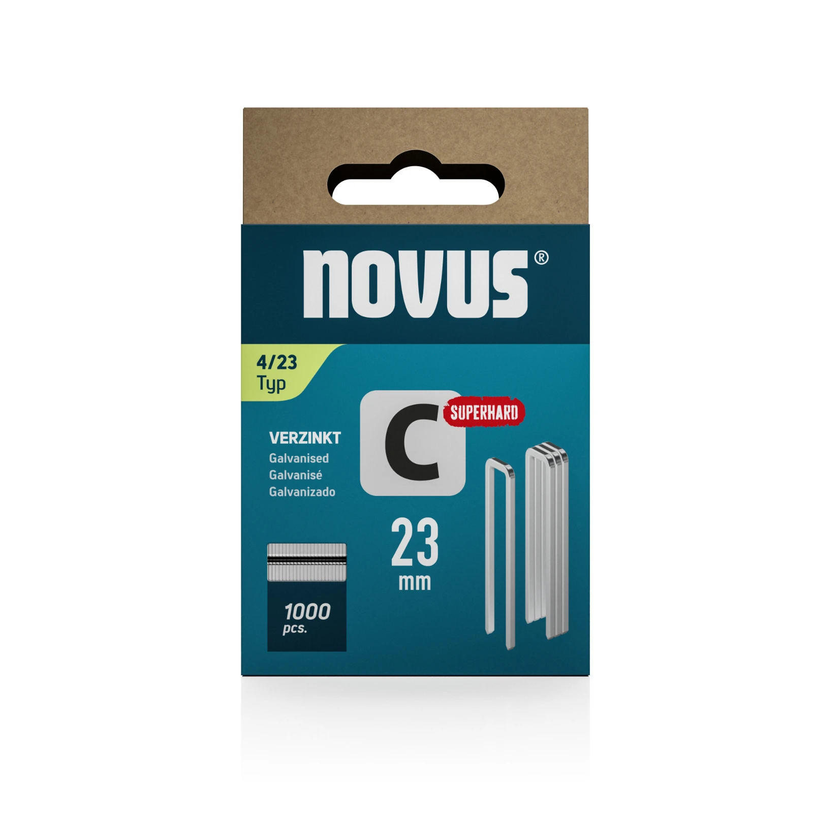 Novus Niet met smalle rug C 4/23mm Superhard (1.000 stuks)