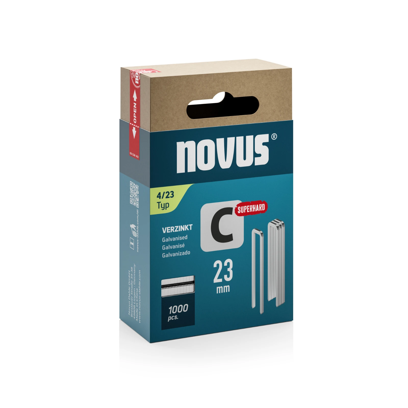 Novus Niet met smalle rug C 4/23mm Superhard (1.000 stuks)