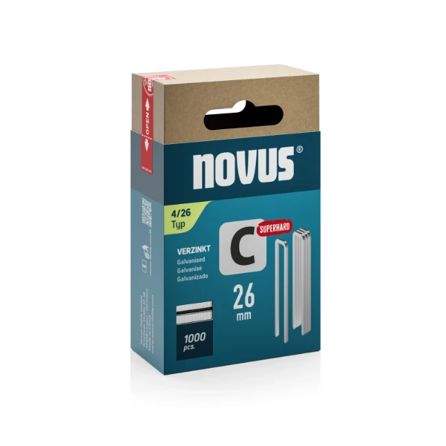 Novus Niet met smalle rug C 4/26mm Superhard (1.000 stuks)