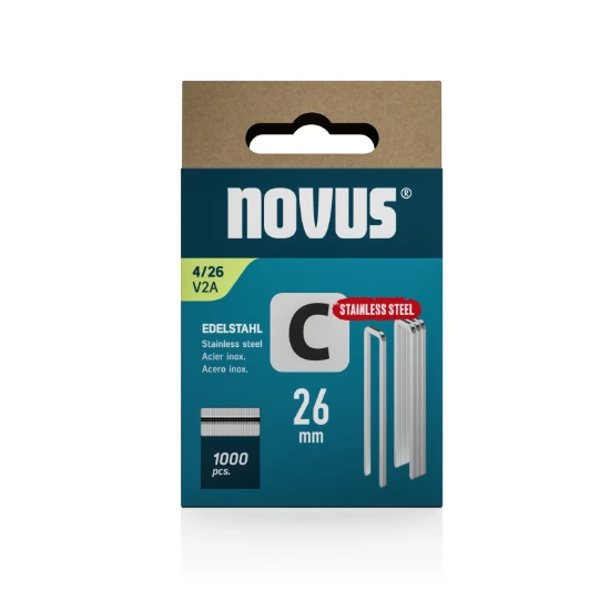 Novus Niet met smalle rug C 4/26mm V2A RVS (1.000 stuks)