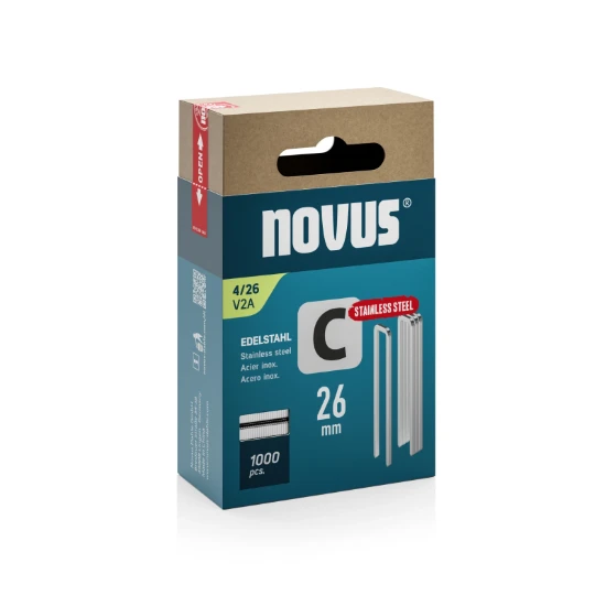 Novus Niet met smalle rug C 4/26mm V2A RVS (1.000 stuks)
