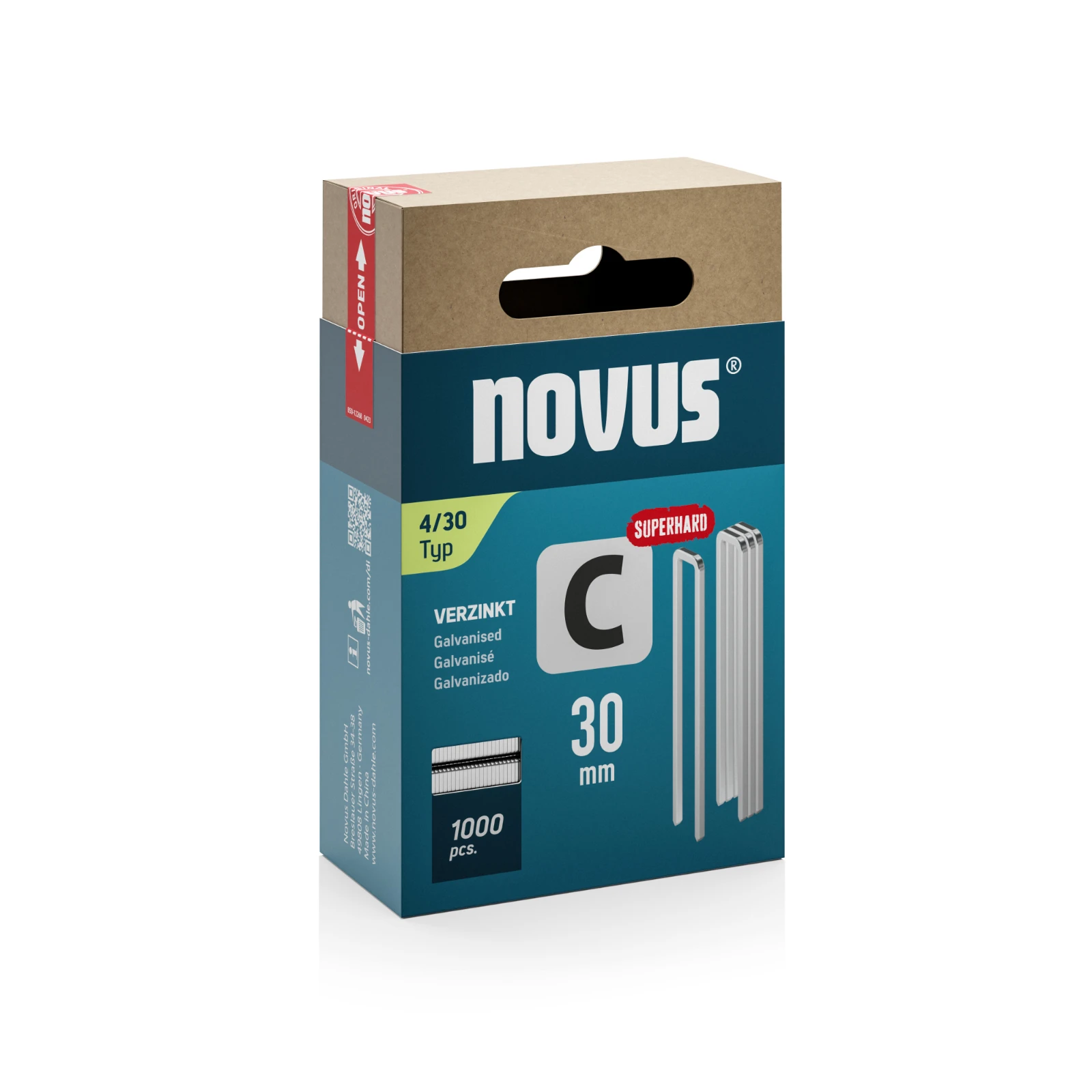 Novus Niet met smalle rug C 4/30mm Superhard (1.000 stuks)