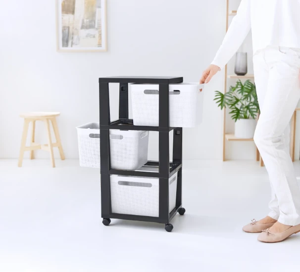 Rotho Brisen Ladekast 3 x 16L met wieltjes - Wit